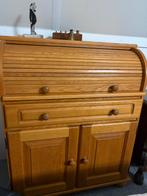Mooie houten bureau met rolluik, Ophalen, Gebruikt, 100 tot 150 cm, Eikenhout