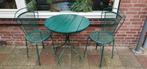 Bistro set groen met tafelblad materiaal gietijzer, Ophalen, Zo goed als nieuw, Overige materialen, 2 zitplaatsen