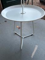 Bijzettafel wit binnen en buiten, Ophalen of Verzenden, Rond, Metaal of Aluminium, Minder dan 55 cm