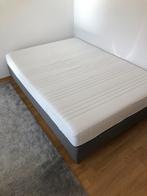 Matrasbodem + traagschuim matras, Ophalen, Wit, Tweepersoons, 140 cm