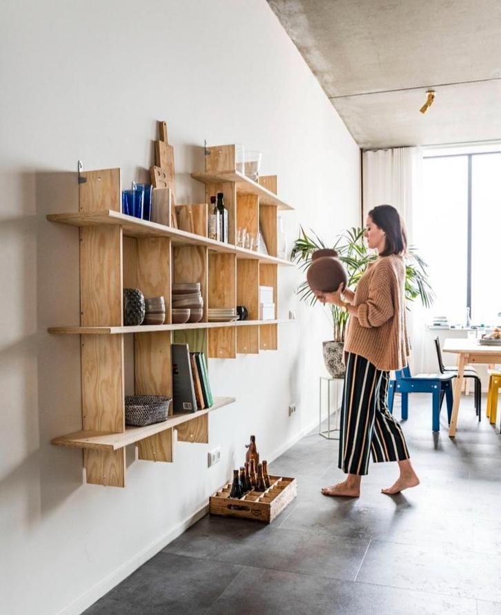 Piet Hein Eek x IKEA INDUSTRIELL houten wandrek wandkast, Huis en Inrichting, Kasten | Wandmeubels, Gebruikt, Minder dan 100 cm