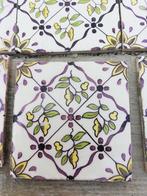 Set van 54 antieke wandtegels 13x13cm kleurrijk decor
