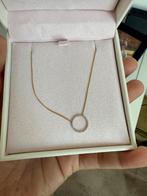 14K Gouden Ketting met Diamanten Hanger, Sieraden, Tassen en Uiterlijk, Kettingen, Geel, Ophalen of Verzenden, Zo goed als nieuw
