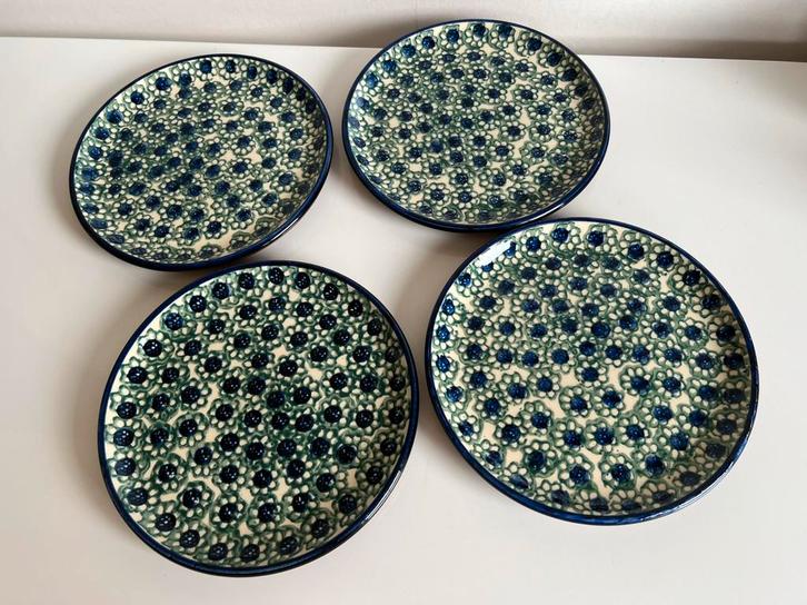 Set 4 Vintage Bunzlau Castle Ontbijtborden Blauw Bloem 60’s, Antiek en Kunst, Antiek | Servies los, Ophalen of Verzenden