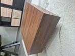 Donkerbruine salontafel / koffietafel houtlook, Huis en Inrichting, Ophalen, Gebruikt, 50 tot 100 cm, Vierkant