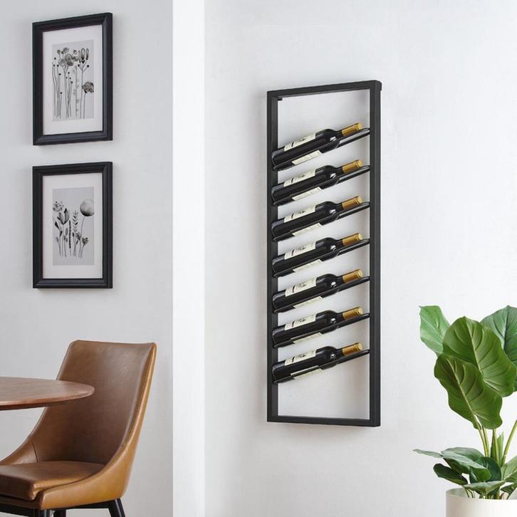 Wijnrek-40 x 7 x 120 cm-8 Wijnflessen, Huis en Inrichting, Woonaccessoires | Wijnrekken, Nieuw, Minder dan 50 cm, Metaal, 5 tot 15 flessen