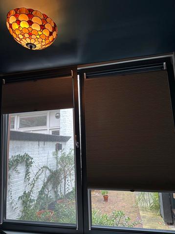 Verduisterende Plissé Gordijnen Taupe/Grijs - 2 stuks beschikbaar voor biedingen