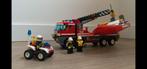 Lego 7213 brandweerwagen en brandweerbood, Complete set, Ophalen of Verzenden, Lego, Zo goed als nieuw