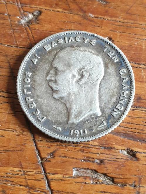 Griekenland, 1 drachme 1911, zilver (1), Postzegels en Munten, Munten | Europa | Niet-Euromunten, Overige landen, Zilver, Ophalen of Verzenden