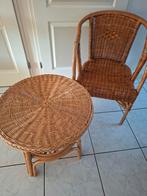 Rietentafel en stoel, Huis en Inrichting, Tafels | Salontafels, Ophalen, 100 tot 150 cm, 50 tot 100 cm, Minder dan 50 cm