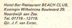 43743	Noordwijk	aan Zee	Hotel Restaurant	Beach Club	_Nette o, Zuid-Holland, Ongelopen, Ophalen of Verzenden