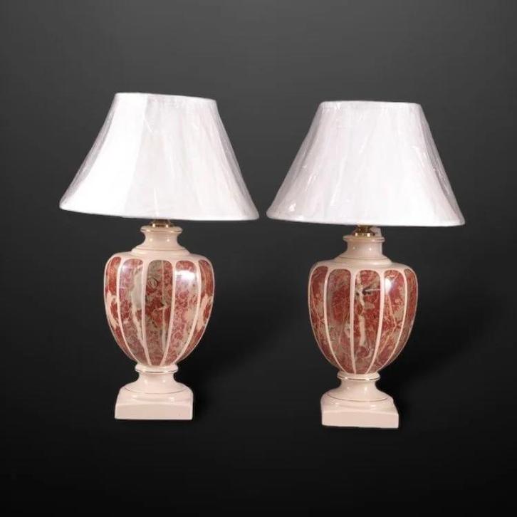 Te koop set keramische lampenvoeten excl. kappen, Huis en Inrichting, Lampen | Tafellampen, Zo goed als nieuw, Minder dan 50 cm