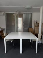 Witte tafel / eettafel / bureau 2 stuks, Huis en Inrichting, Tafels | Eettafels, Ophalen, Zo goed als nieuw, Rechthoekig, 50 tot 100 cm