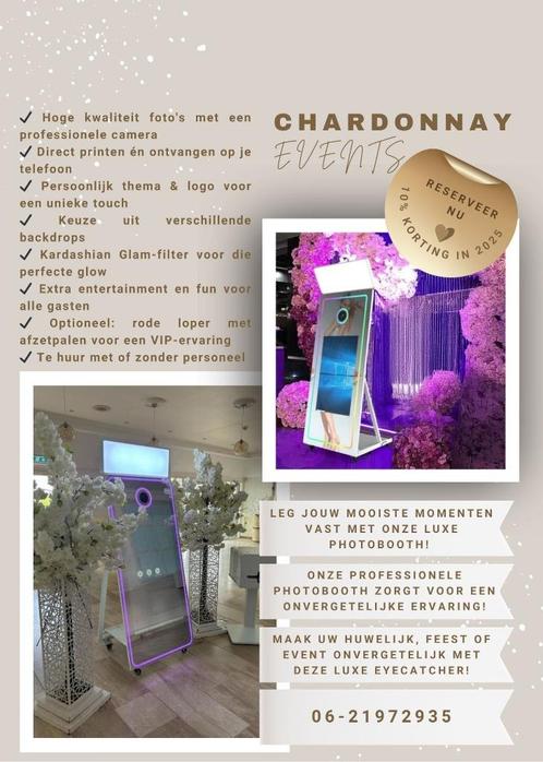 Luxe Photobooth huren Rode loper, backdrops & glamfilter mog, Hobby en Vrije tijd, Feestartikelen | Verhuur, Nieuw, Geboorte of Huwelijk