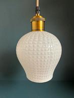 Vintage Hanglamp Melkglas en Messing, Ophalen of Verzenden, Zo goed als nieuw, Minder dan 50 cm