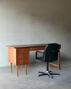 Vintage Scandinavisch teaken bureau, Huis en Inrichting, Bureaus, Ophalen, Gebruikt