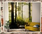 Foto Behang 4 panelen Bos / Bomen 2.12m x 2,70m nieuw, Huis en Inrichting, Stoffering | Behang, Ophalen of Verzenden