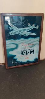 Klm reclame poster ingelijst, Ophalen of Verzenden, Zo goed als nieuw, Hout, Minder dan 50 cm