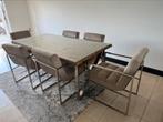 Compleet eettafel incl. 6 stoelen, Huis en Inrichting, Tafels | Eettafels, Ophalen of Verzenden, Zo goed als nieuw, Vijf personen of meer