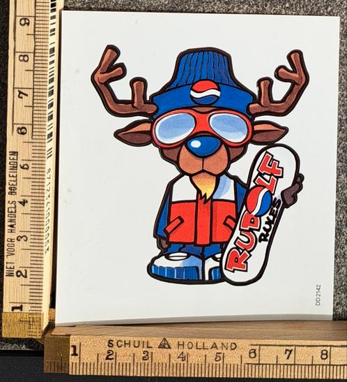 Pepsi sticker Rudolf Rules snowboard strip logo merk, Antiek en Kunst, Kunst | Schilderijen | Modern, Ophalen of Verzenden