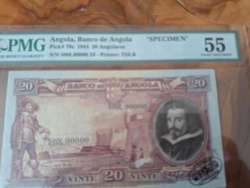 Angola 20 Angolares 1944 Specimen PMG 55 beschikbaar voor biedingen