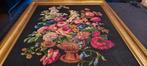 Stilleven origineel frans borduur knoop werk bloemen, Ophalen, Zo goed als nieuw, Schilderij, 75 cm of meer