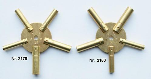 Stersleutel, 5 maten, Kloksleutel, opwindsleutel € 8,25 p/st, Antiek en Kunst, Antiek | Klokken, Ophalen of Verzenden