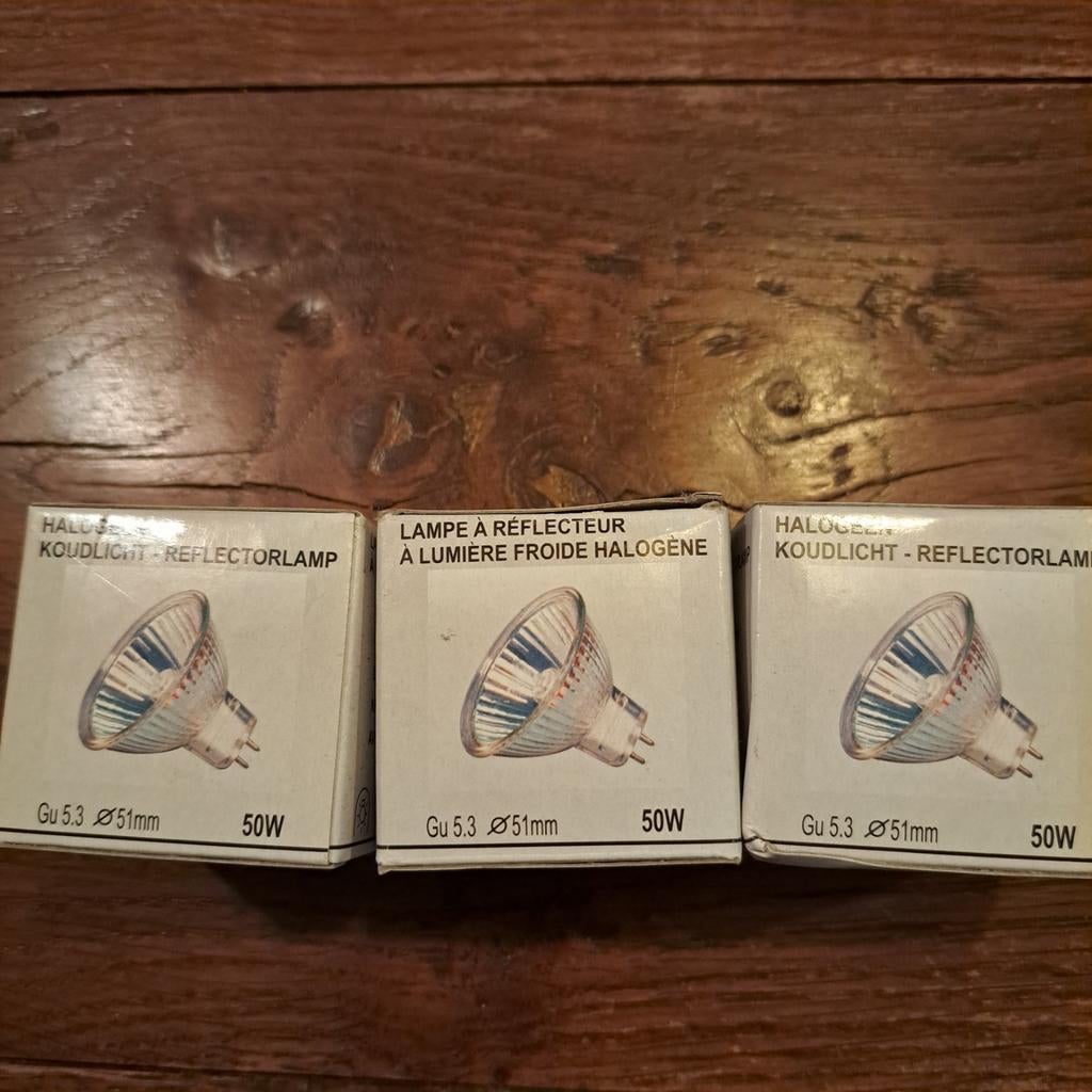 3 stuks halogeen reflectorlamp 50 W, 30 tot 60 watt, Halogeen (gloei)lamp, Nieuw, Bipin of Steekvoet