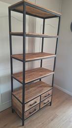Industriële Kast met Houten Planken en Lades, Ophalen, 50 tot 100 cm, Zo goed als nieuw, Met lade(s)