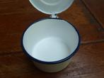 Wit emaille dekselpotje, Antiek en Kunst, Ophalen of Verzenden