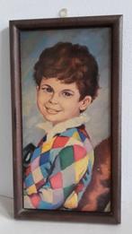 Vintage schilderijtje – kindportret (jaren ’70), Ophalen of Verzenden, Huis en Inrichting