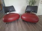 Leolux fauteuils.  Palone. Grijs en rood ., Huis en Inrichting, Fauteuils, Ophalen of Verzenden, Gebruikt, 75 tot 100 cm, 50 tot 75 cm