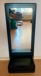 Zwart gangkastje met spiegel en lade, Ophalen of Verzenden, Rechthoekig, Minder dan 50 cm