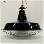 Hippe industriële hanglamp - zwart emaille - met ketting + s, Gebruikt, Ophalen of Verzenden, Nb, Nb