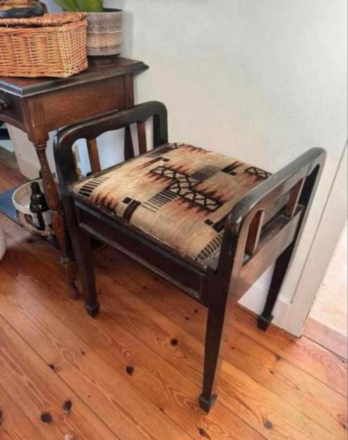 Edwardiaanse pianokruk met opbergruimte onder de stoel, Huis en Inrichting, Krukjes, Ophalen of Verzenden