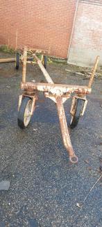 Stalen kar/aanhanger, antieke Werkplaatskar transportkar, Ophalen, Gebruikt