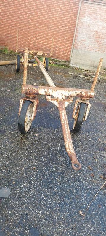 Stalen kar/aanhanger, antieke Werkplaatskar transportkar beschikbaar voor biedingen