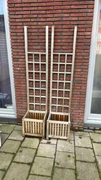 Plantenbak hout  met trellisrek 2 stuks, Tuin en Terras, Bloembakken en Plantenbakken, Ophalen, Zo goed als nieuw, Hout, Binnen