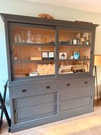 Buffetkast antraciet met houten binnenkant, Huis en Inrichting, Kasten | Buffetkasten, Ophalen, Gebruikt, 200 cm of meer, Eikenhout