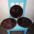 Fondue borden bruin 3 stuks Gien France, Huis en Inrichting, Keuken | Servies, Ophalen, Gebruikt, Bord(en), Overige stijlen