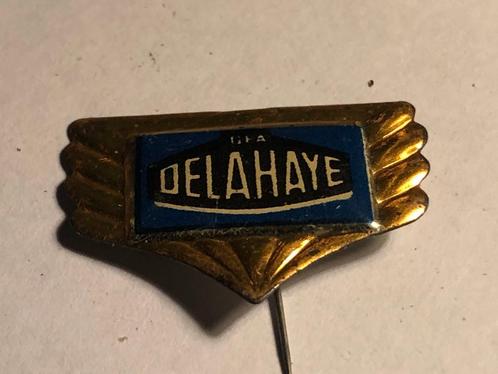 Metalen DELAHAYE Automerk Speld Blauw/Geel/Goudkleur)., Verzamelen, Speldjes, Pins en Buttons, Zo goed als nieuw, Speldje of Pin