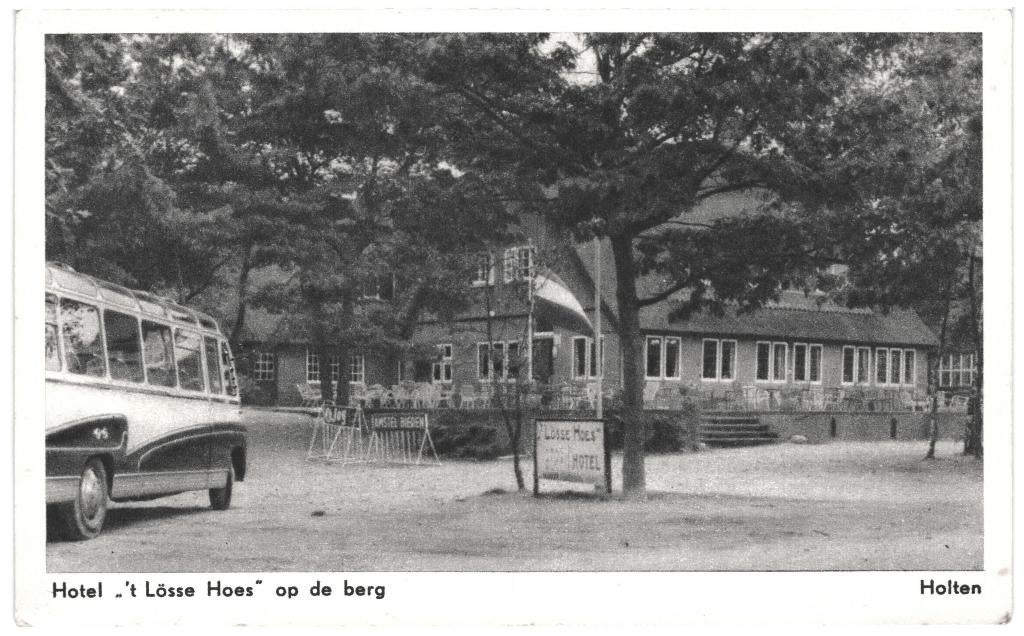 965398 Holten Ov 1955 Hotel t Lösse Hoes autobus Gelopen met, Ophalen of Verzenden, 1940 tot 1960, Gelopen, Overijssel