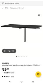 IKEA BJURSTA Klaptafel voor wandmontage, 50 tot 100 cm, Modern, Functioneel, Tot twee personen, 50 tot 100 cm