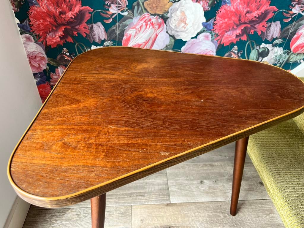 Toffe vintage bijzettafel salontafel niertafel, Ophalen of Verzenden