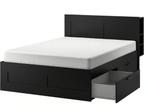 Tweepersoonsbed frame brimnes ikea, Huis en Inrichting, Slaapkamer | Bedden, Ophalen, Zwart, Tweepersoons, 200 cm