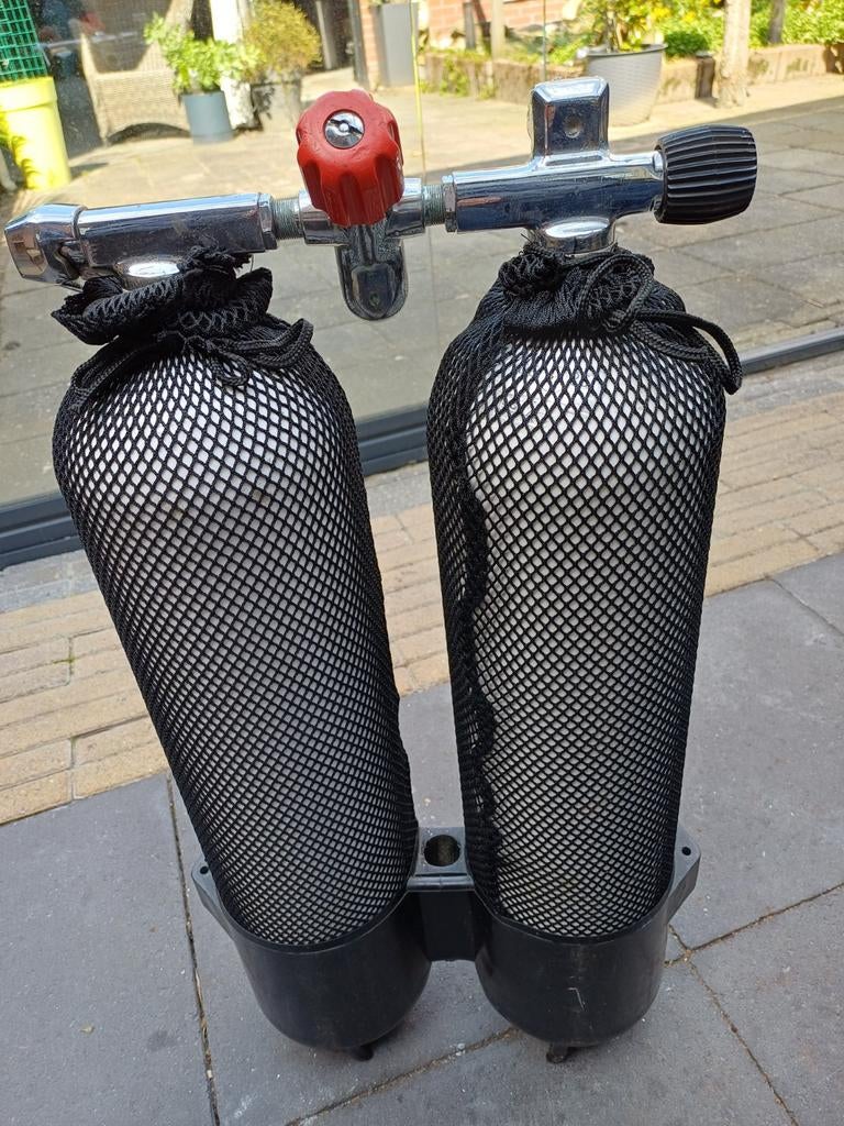 Duikset dubbel 7 liter flessen - Goede staat, Watersport en Boten, Ophalen of Verzenden