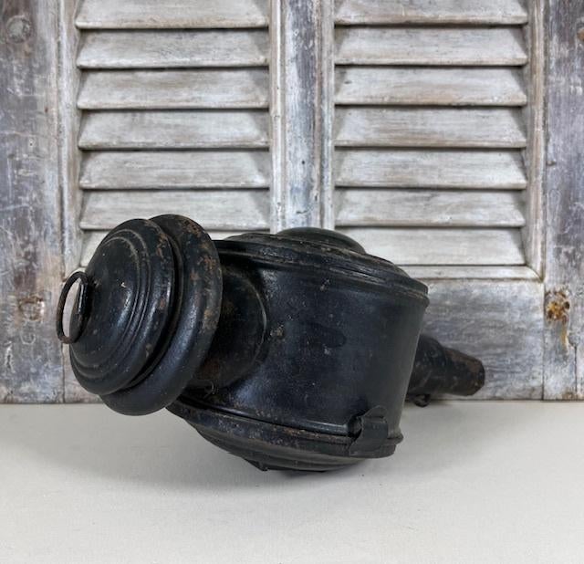 Antieke Franse zwarte koets lantaarn voor decoratie, Ophalen of Verzenden