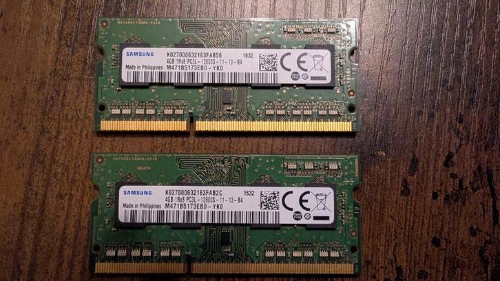 8GB (2x4GB) DDR3L SO-DIMM, Computers en Software, RAM geheugen, Gebruikt, Laptop, 8 GB, DDR3, Ophalen of Verzenden