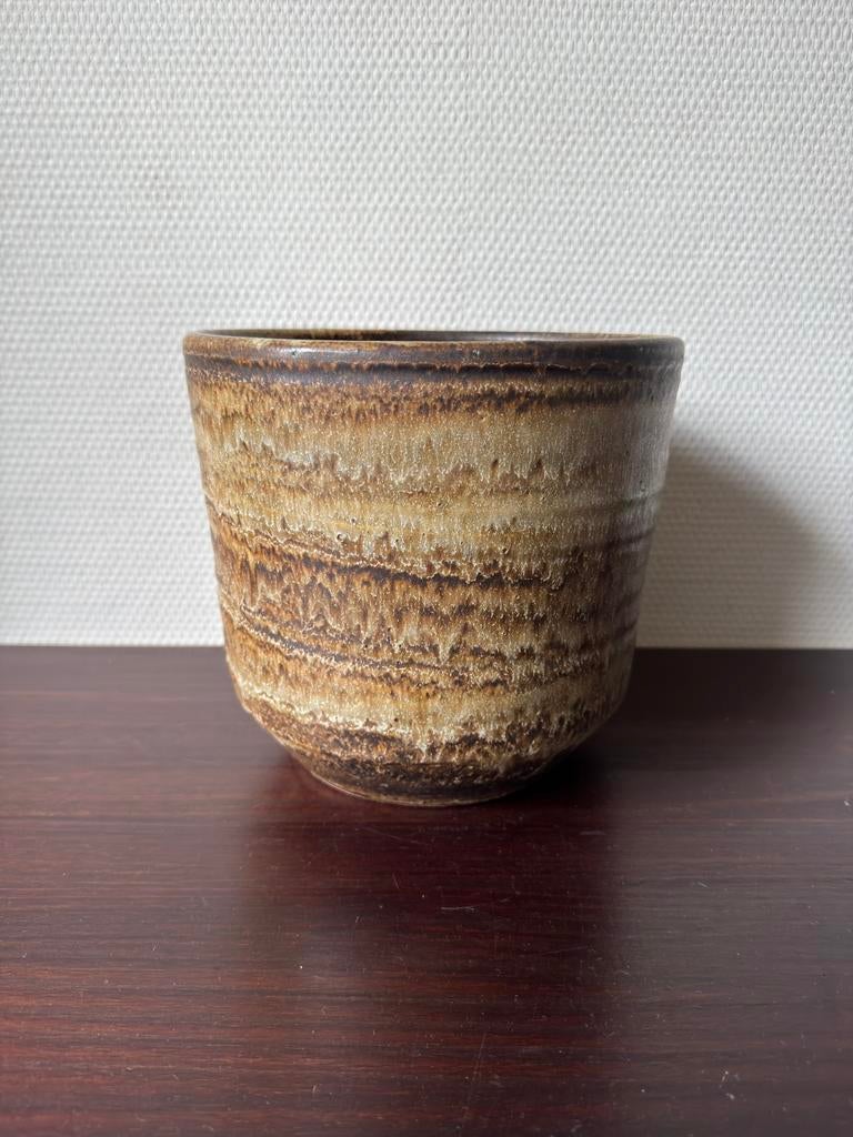 Grote Vintage Bloempot, 22,5 cm, Retro, Groot Formaat, Tuin en Terras, Bloempotten, Gebruikt, Rond, Binnen, Ophalen of Verzenden