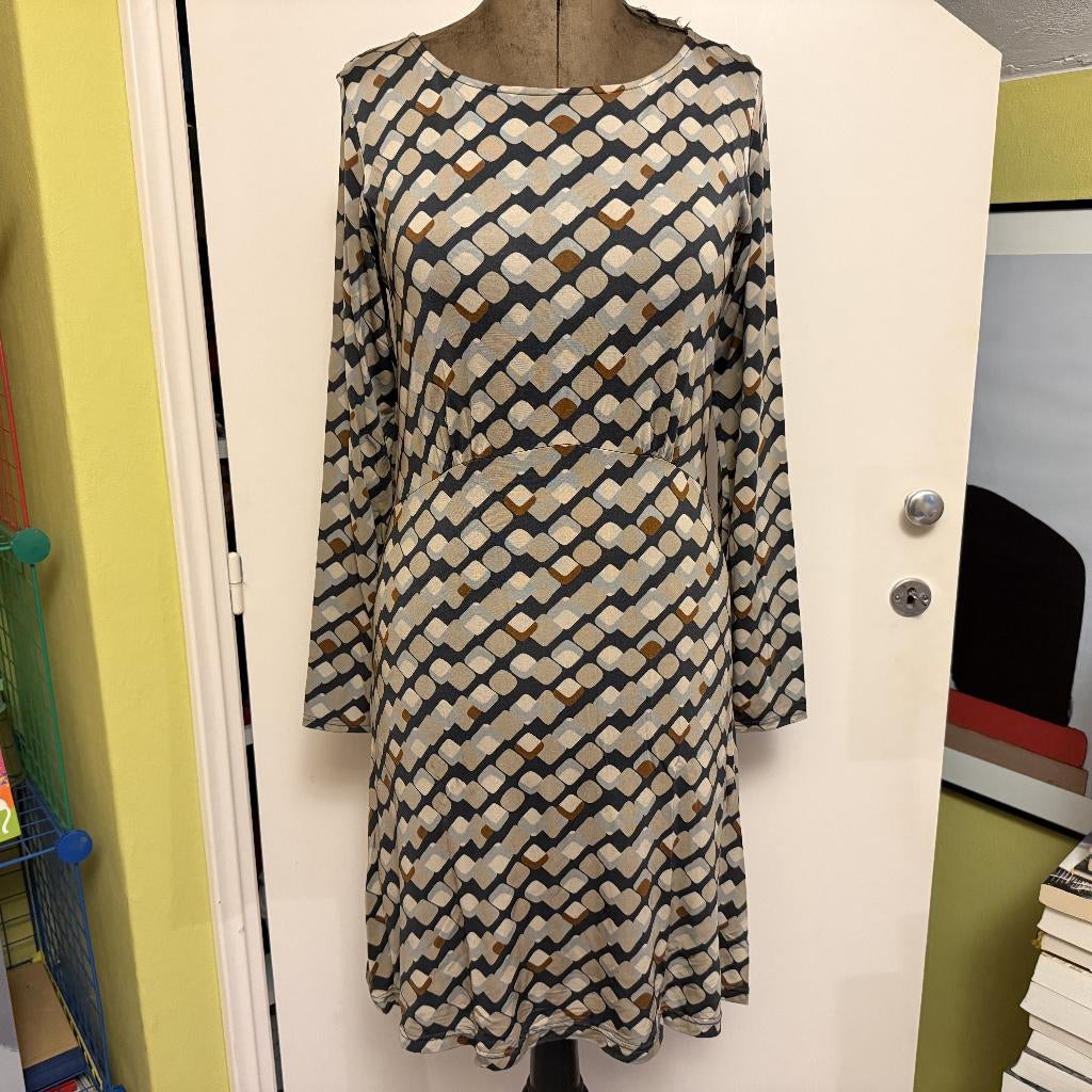 No Man's land viscose stretch jurkje geblokt Mt S = 36 IZGS!, Overige kleuren, Verzenden, Zo goed als nieuw, Knielengte